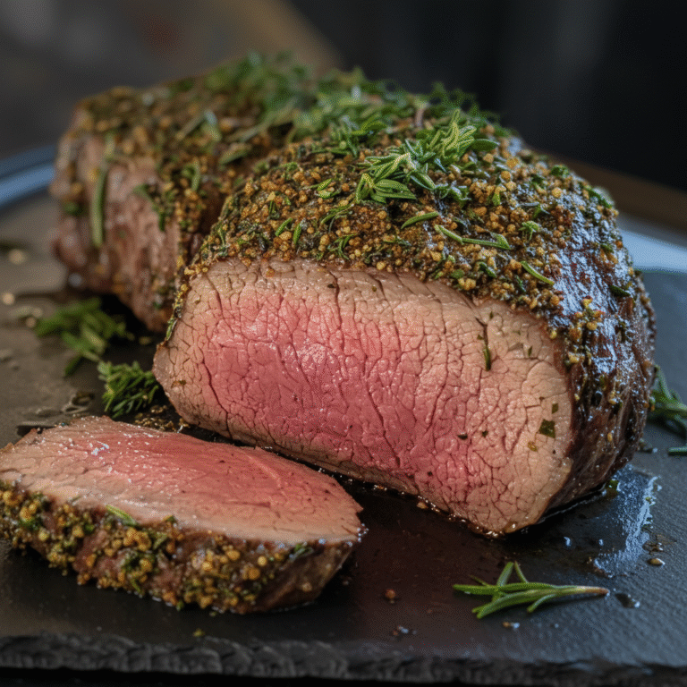 Herb-Crusted Top Round Roast Juicy & Flavorful Dinner Recipe
