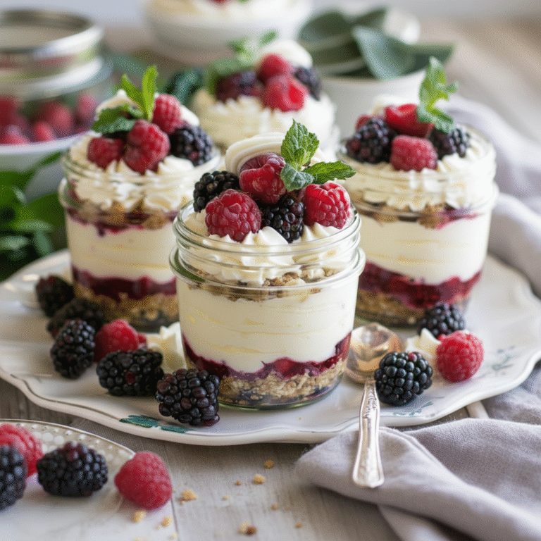 No-Bake Berry Cheesecake Jars – Elegant & Easy Dessert